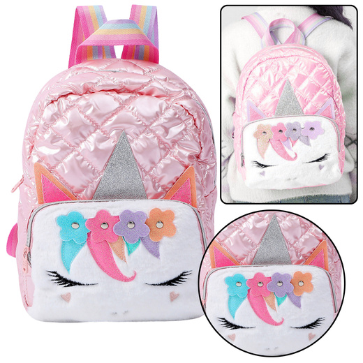 Kinder-Stepp-Schulrucksack Einhorn Gelb 32cm