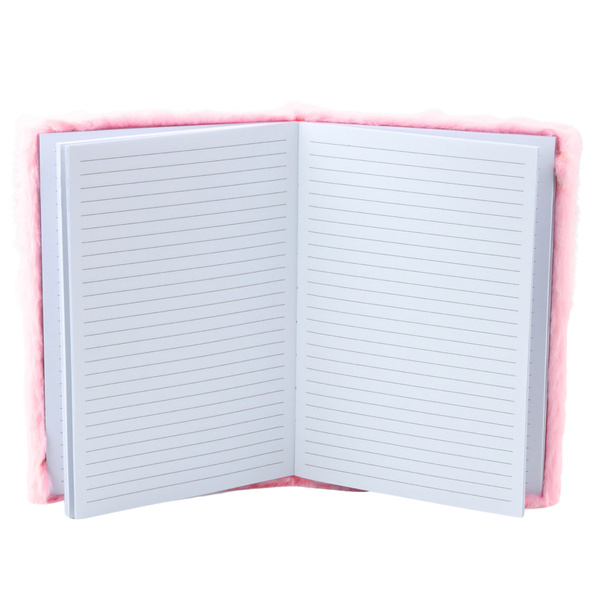 Plush Notebook Notebook Lined Crown with Confetti Pink A5 80 Sheets