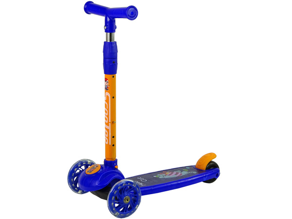 Dreirad Balance Scooter Leuchtende Räder Marineblau Katze