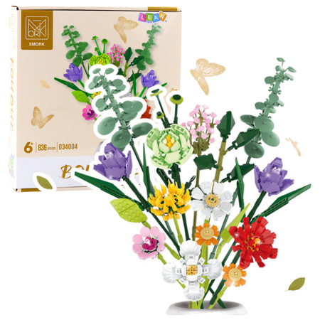 Bausteine Dekorativer Blumenstrauß aus bunten Blumen 836 Stk.