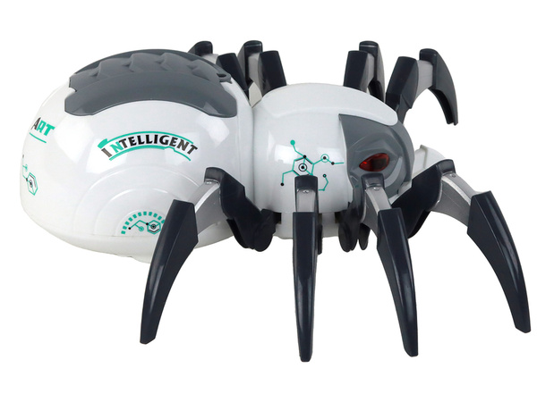 Large Remote Controlled RC Spider, Battery Operated, White and Gray