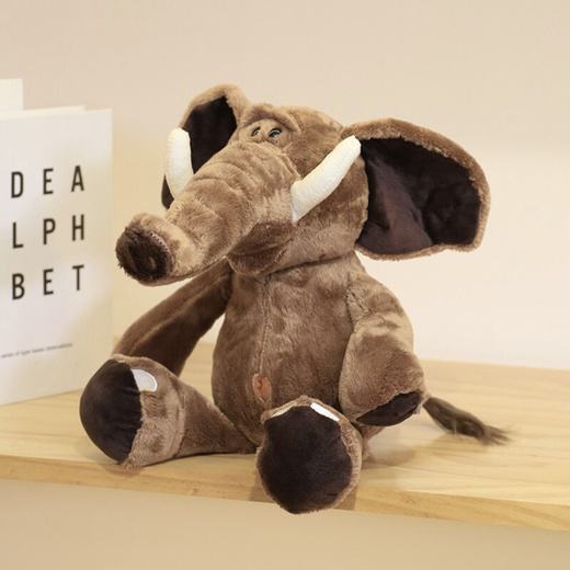 Plush Mascot Cuddly Toy Elephant With Big Ears Brown 22cm