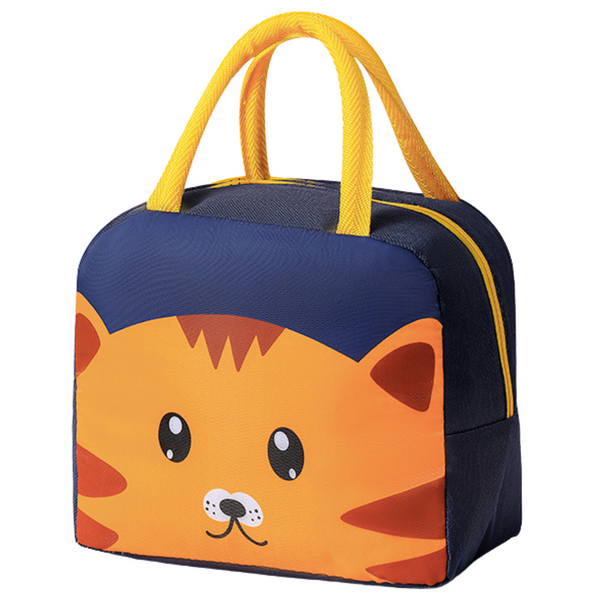 Thermal Insulating Breakfast Bag Lunch Bag Cat Navy Blue 23cm