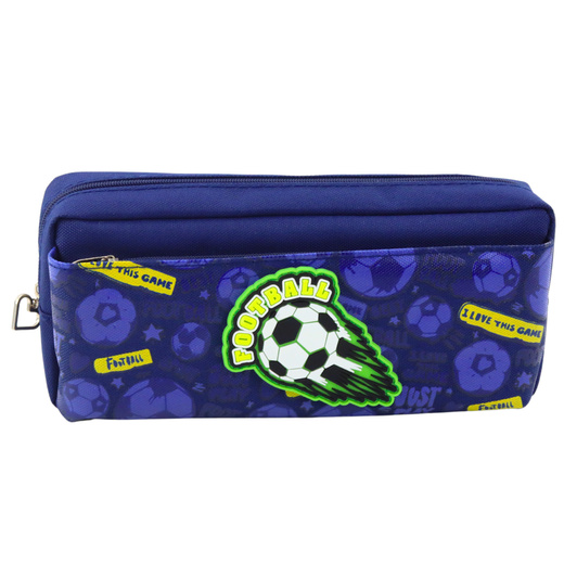 Schul-Organizer-Federmäppchen mit Fußball, Marineblau