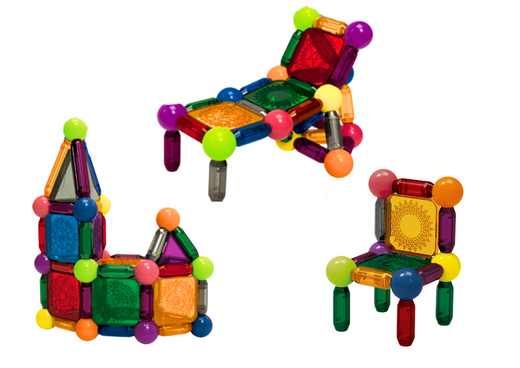 Magnetic Bricks With Light In A Bucket, 80 Elements