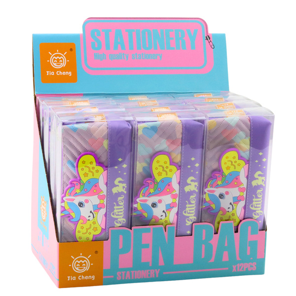 Federmäppchen für Schulbedarf mit Einhorn Lila 20 x 8,5 cm