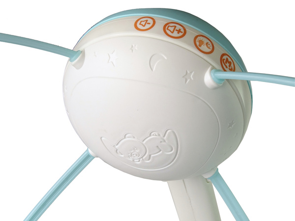 Crib Carousel Projector Remote Control Melodies Animal Sounds Blue