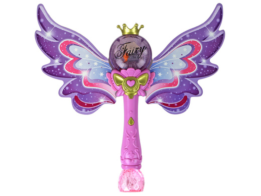 Seifenblasen, Lichter, Geräusche, rosafarbener Zauberstab