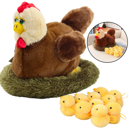 Plüsch Henne Kuschelnest Küken Hühner 10 Stk