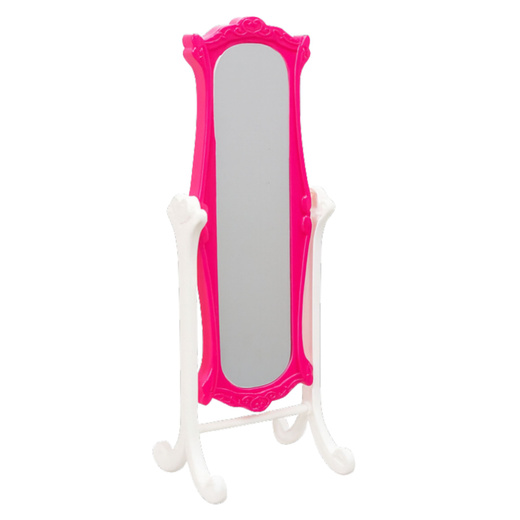 Doll Furniture Set Wardrobe Mirror Hangers Pink