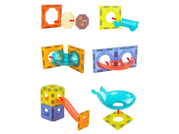 Glowing Slide For Balls Magnetic Blocks 75 Elements