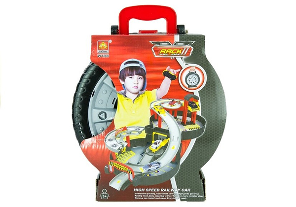 Parkplatz, Garage, Koffer, Kreis, zweistöckig