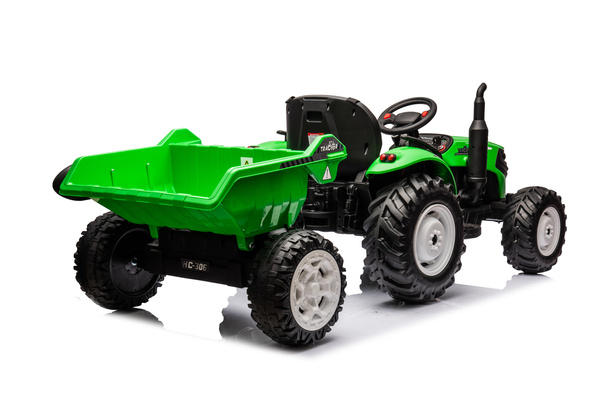 HC-306 Battery Operated Tractor With Trailer Light Green 24V