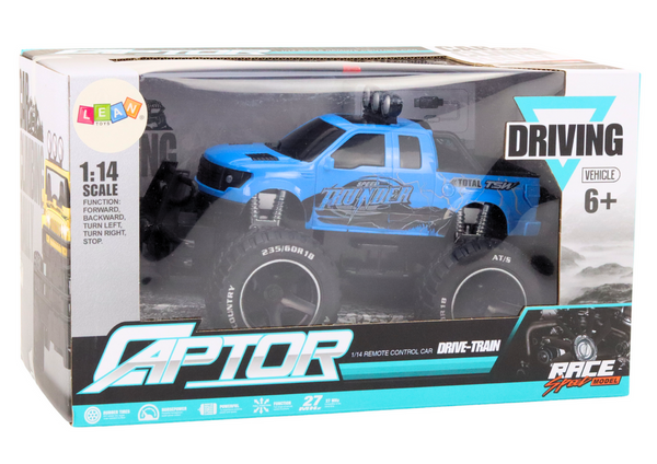 RC-Geländewagen 1:14 blaue ferngesteuerte Gummiräder