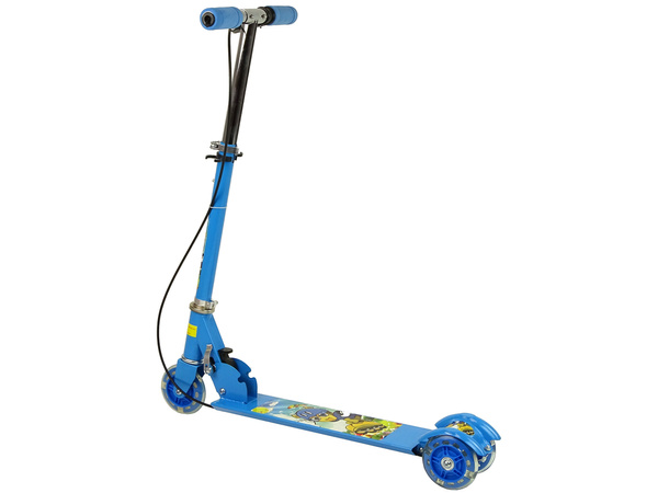 Three-wheeled scooter Luminous LED wheels blue with Hand Brake