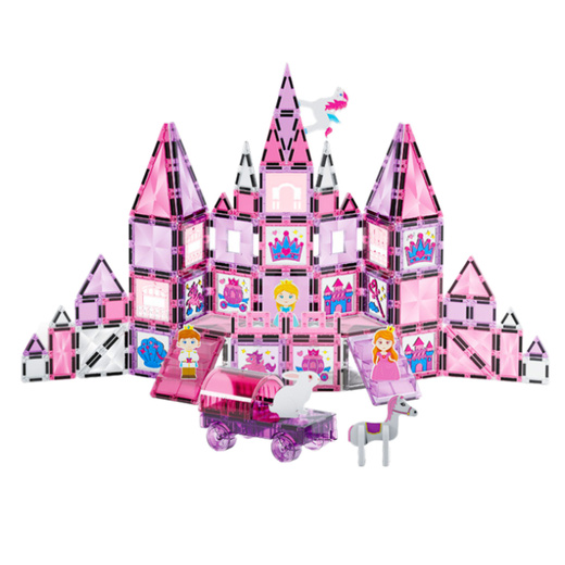 Magnetic Blocks Stained Glass Windows For Painting Pink Markers 126 pcs.