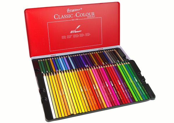 Set mit 72 Art Crayons-Metallbehältern