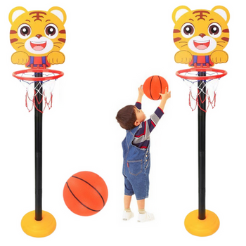 Verstellbarer Basketballkorb, gelber Tiger, 110 cm