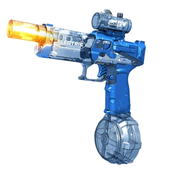 Electric Water Gun Weapon Rechargeable Battery Light Blue