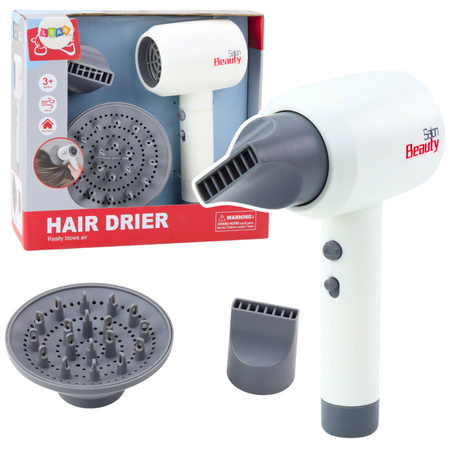 Toy Hair Dryer Two Nozzles Sound White