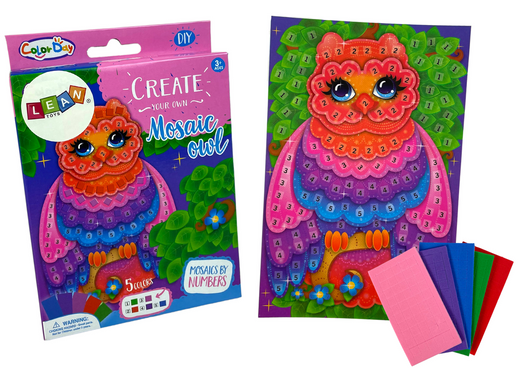 DIY Coloured Mosaic Peeling Owl Set
