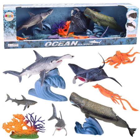 Set of Figures Sea Animals Movable Elements Ray