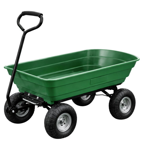 Gartentransportwagen mit abnehmbarer Kippmulde, grün, 120 kg