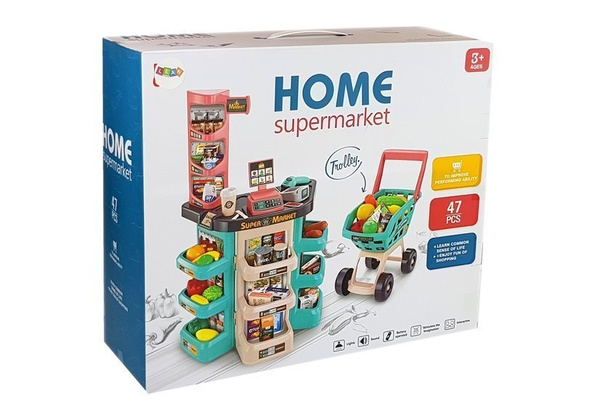 Supermarket Set. Shopping Cart. Scale. Card Reader. Scanner