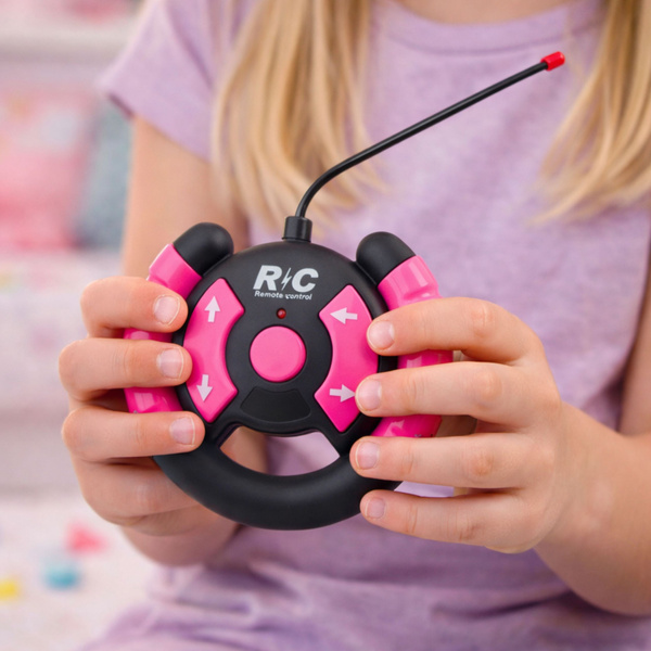 Ferngesteuertes RC-Geländeauto mit Puppen, rosa, Maßstab 1:16