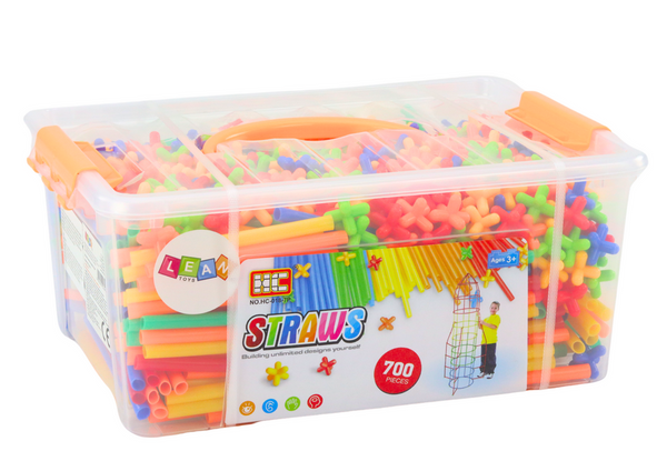 Set Strohhalme für 3D-Konstruktion in einer Box bunt 800-tlg