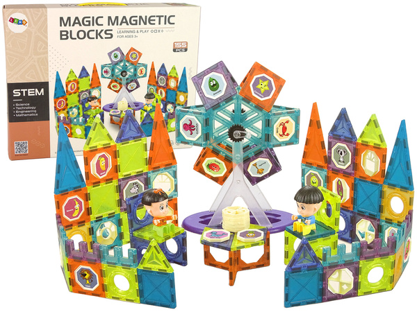 3D Magnetic Building Blocks Ferris Wheel 155 pieces