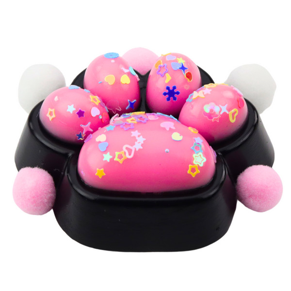 Cat Paw Anti-Stress Sensory Squishy Black and Pink