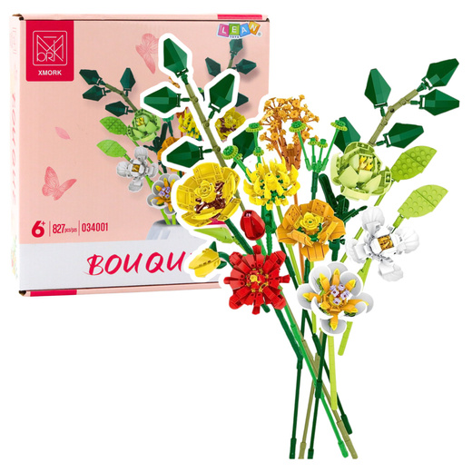 Bausteine Dekorativer Blumenstrauß aus bunten Blumen 827 Stk.