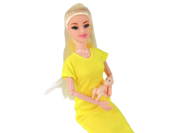 Doll Pregnant Mom Baby Doll Yellow Pregnancy