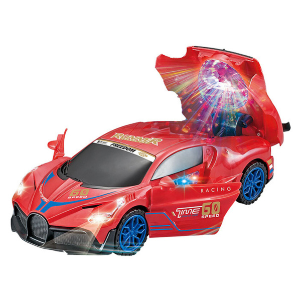 Sports Car Obstacle Sensor Led Ball 360° Rotation Lights Sound Red