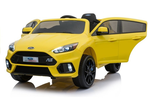 Kinderfahrzeug Ford Focus RS Gelb 2x45W 2,4G 5-Punkt-Sicherheitsgurte Fahrzeug