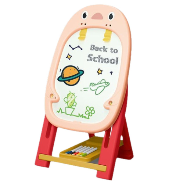 Doppelseitiges Magnetbrett Pinguin-Spielset Zubehör 56-teilig Rosa