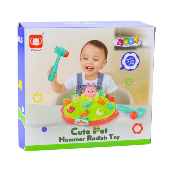 Arcade-Spiel Schlagen Sie mit einem Hammer auf das Karotten-Popup-Kaninchen