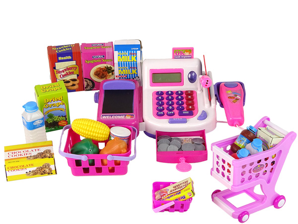 Shop Cash Register with Calculator Accessories