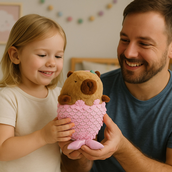 Plüschtier Wasserschwein Meerjungfrau Rosa 28cm