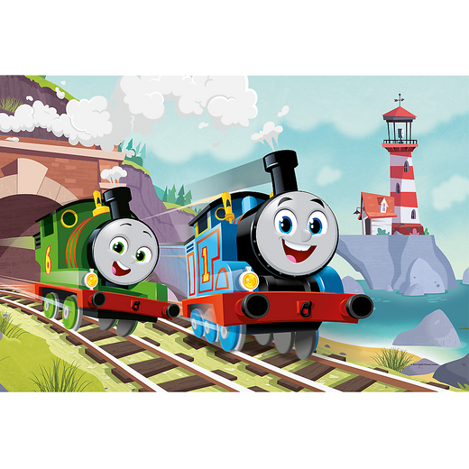 Puzzle - "24 Maxi" - Thomas und Percy auf den Gleisen Trefl 14354