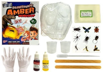 Prehistory Creative Set Erstellen Sie bernsteinfarbene Insekten