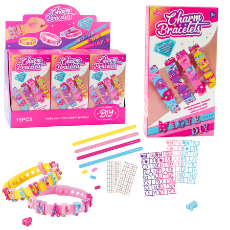 DIY Bracelet Set Letter Charms 4 Adjustable Bracelets