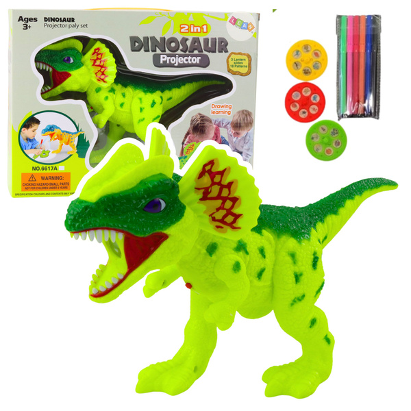 Dinosaurier-Projektor zum Zeichnen und Malen, 18 Bilder, 2-in-1-Marker