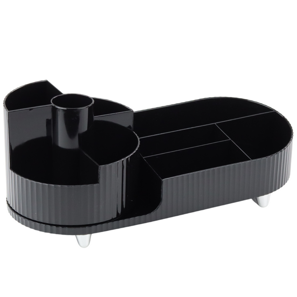 Multifunctional Organizer For Cosmetics Desk Rotatable Roomy Black