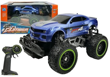 Ferngesteuertes Auto Offroad R/C blaue hohe Räder