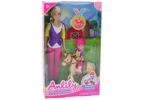 Anlily Puppenset mit einem Kind und einem Pony, Pferdefarm