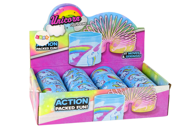 Ikonische Entspannungsfeder mit blauem Einhorn, 6 cm