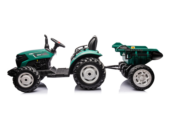 HC-306 Battery Operated Tractor With Trailer Dark Green 24V