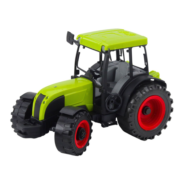 Grüner landwirtschaftlicher Traktor mit Anhänger für Baumstämme 47cm